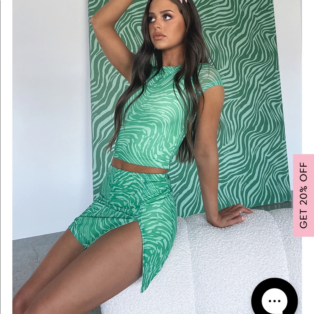 White Fox Times Like This Mesh Mini Skirt and Answer My Calls Crop